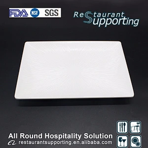 Hot selling custom logo restaurant ivory white square dinner plate