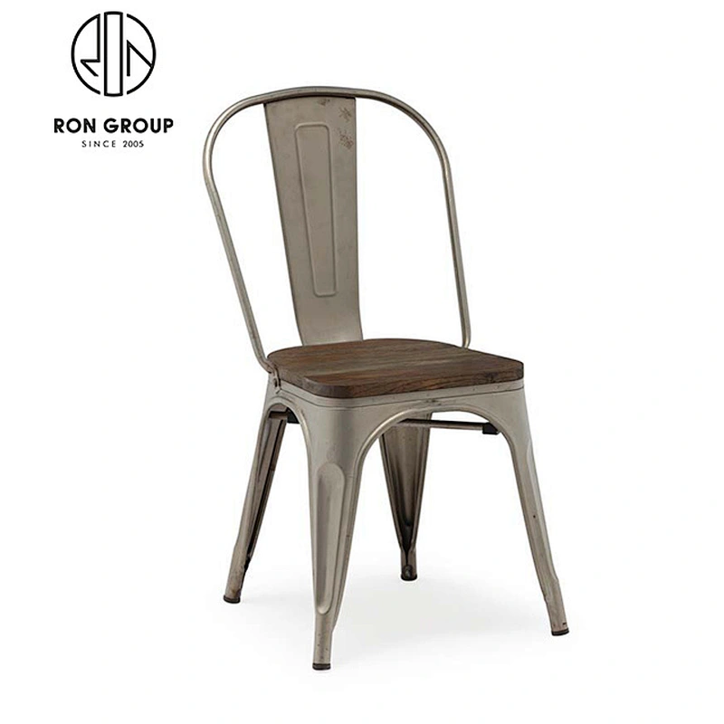 restaurant industrial chair with wooden top