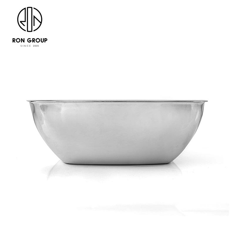 Kitchen Restaurant Stainless Steel High Capacity Metal Square Bowl