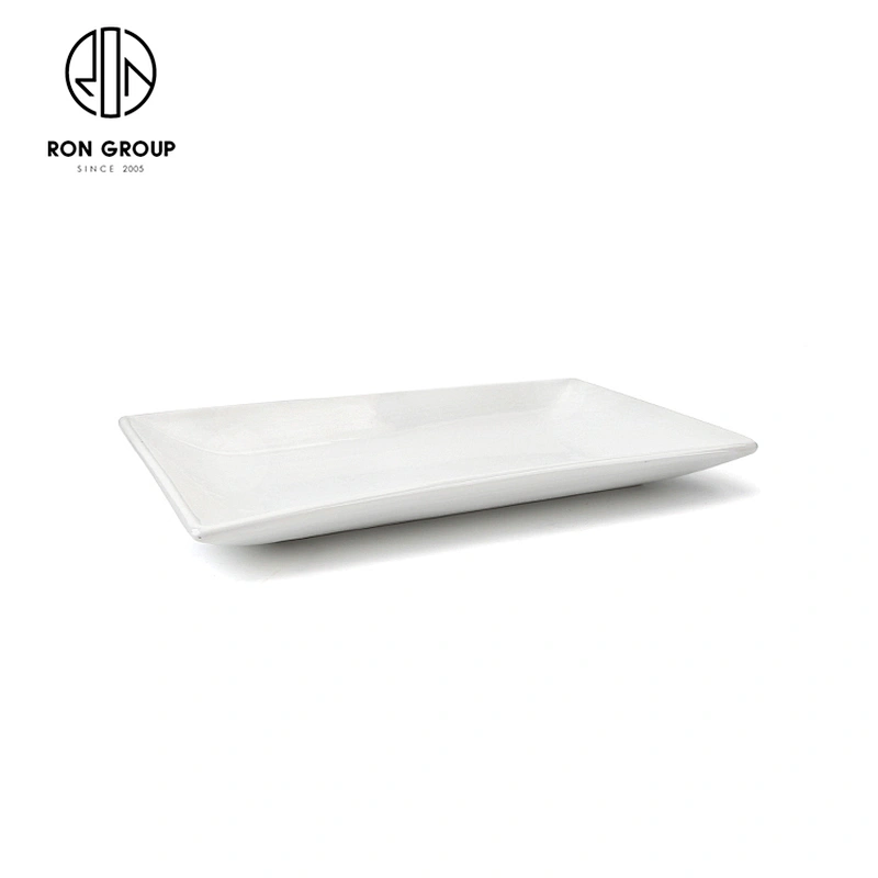 Restaurant Porcelain Dessert Cake Rectangular Dinner Plates For Weddings