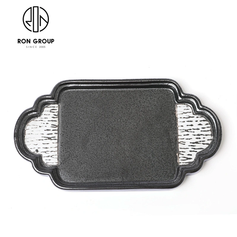 Hotel Restaurant Japanese Lace Ceramics Irregular Food Tray
