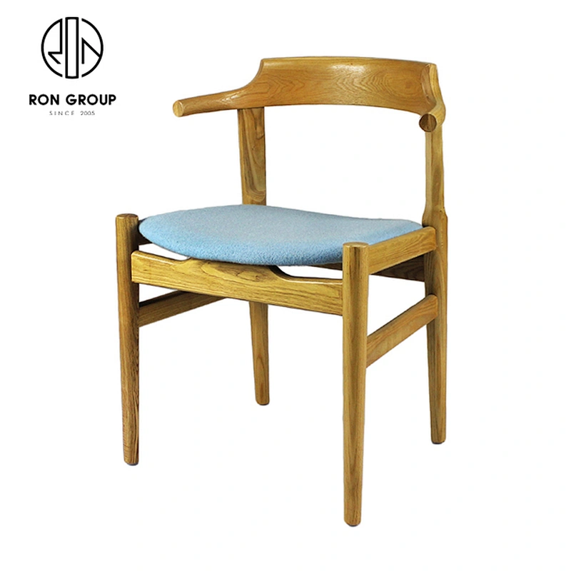 Simple Leather Design Economic Dining Solid Wood Chair For Outdoor Balcony