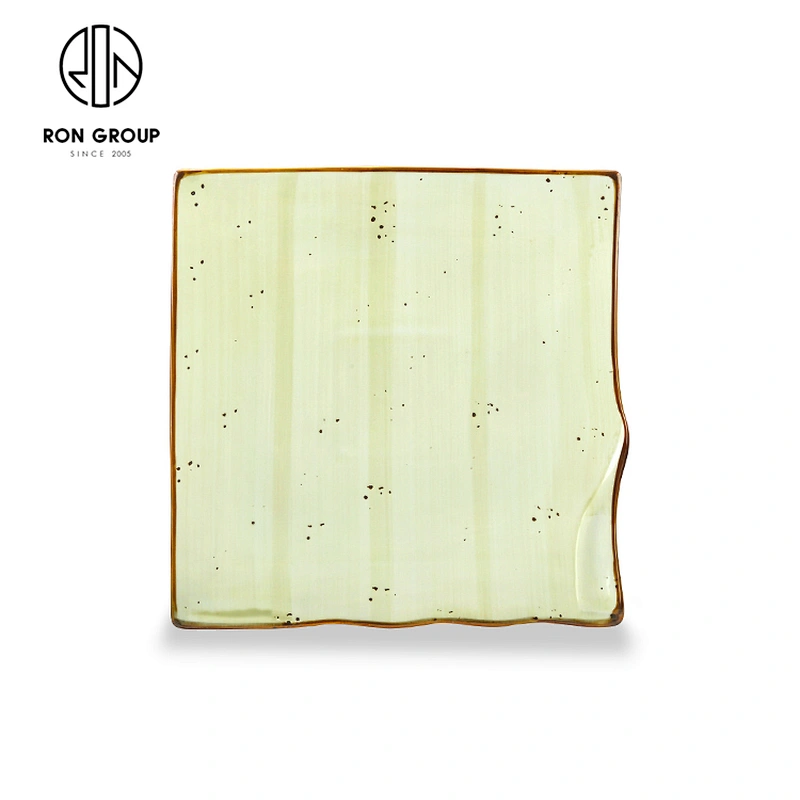 Wholesale Restaurant Kitchen Square Fruit Cake Food Porcelain Plate