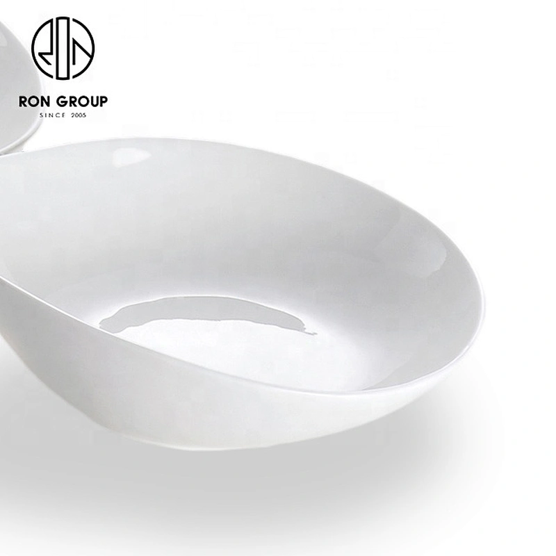 Hot Sell Exquisite White Ceramic Muskmelon Bowl For Restaurant