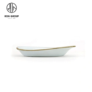 Simple Design Irregular Restaurant Gift Porcelain Ceramic Snack Plate