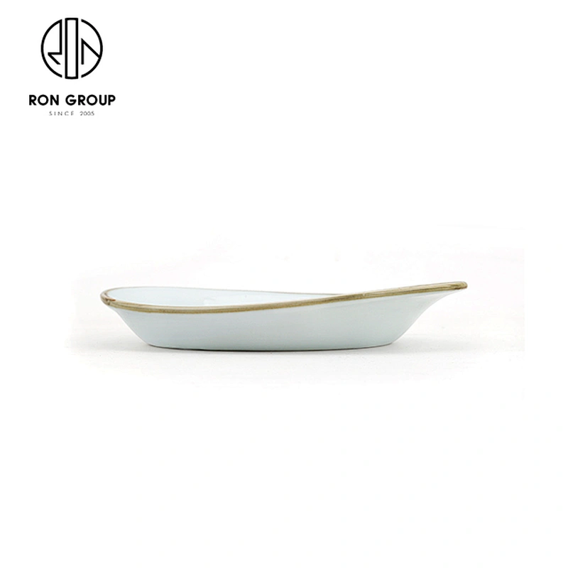 Simple Design Irregular Restaurant Gift Porcelain Ceramic Snack Plate