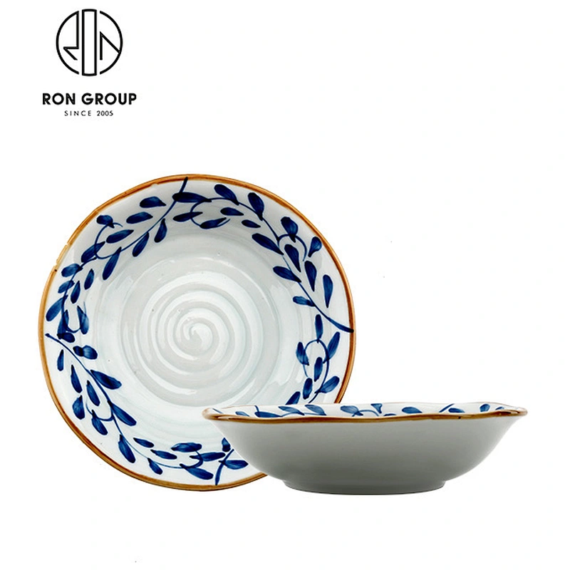 Chinese Restaurant Blue And White Color Porcelain Soup Serving Bowls