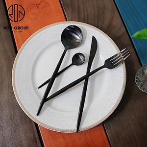 Black Color Restaurant Wedding Exquisite 4pcs Tableware Dinner Sets