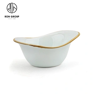 Customized 1.03 Kg Tableware Ceramic Soup Salad Bowl For Restaurant Hotel