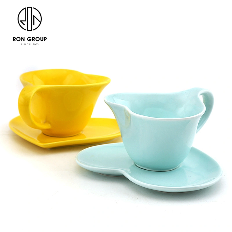 Chinese Suppliers Exquisite Shape Fashion Indoor Tableware Ceramic Coffee Tea Cups And Saucers