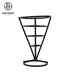 Restaurant Black Small Size Stainless Steel Snack Fries Showing Rack