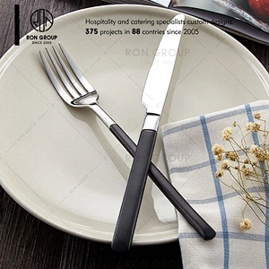 Restaurant Stainless Steel Black Handle Cutlery Set