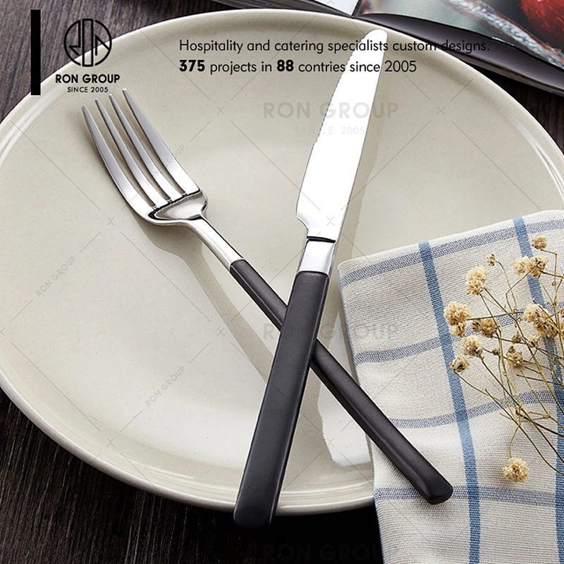 Restaurant Stainless Steel Black Handle Cutlery Set