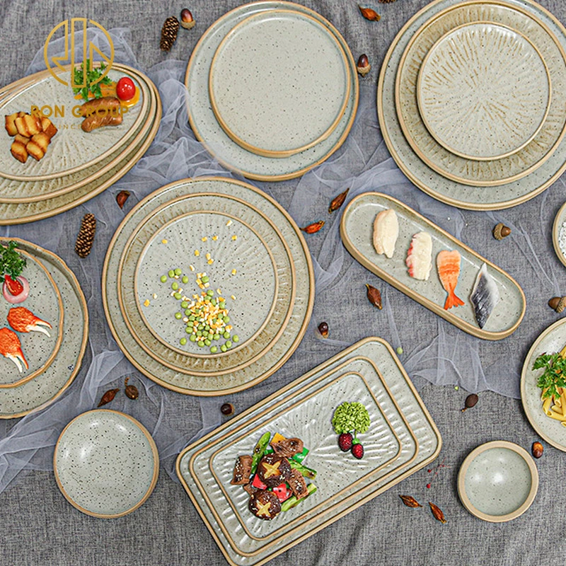 ceramic restaurant dinning round plates dishes dinnerware for sets