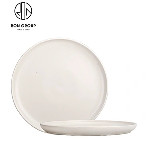 Restaurant Flat White Porcelain Round Dinner Plate