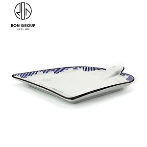 Restaurant Irregular Shaped Ceramic Dinner Dish And Plate