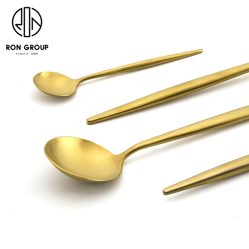 Hot Sale Wholesale Wedding Stainless Steel Real Gold Cutlery Flatware Set