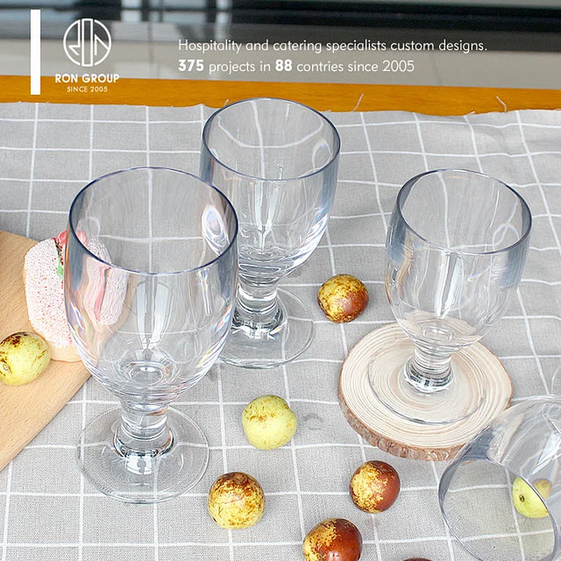 Foshan promotional restaurant food grade plastic water goblet
