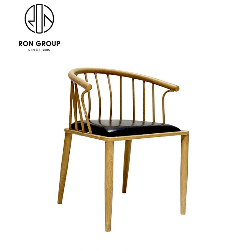 Wholesale Wooden Legs Comfortable And Soft Leather Seat