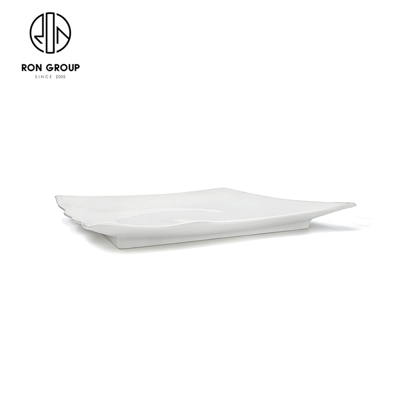 Wholesale Restaurant Kitchen Square Fruit Cake Food Porcelain Plate