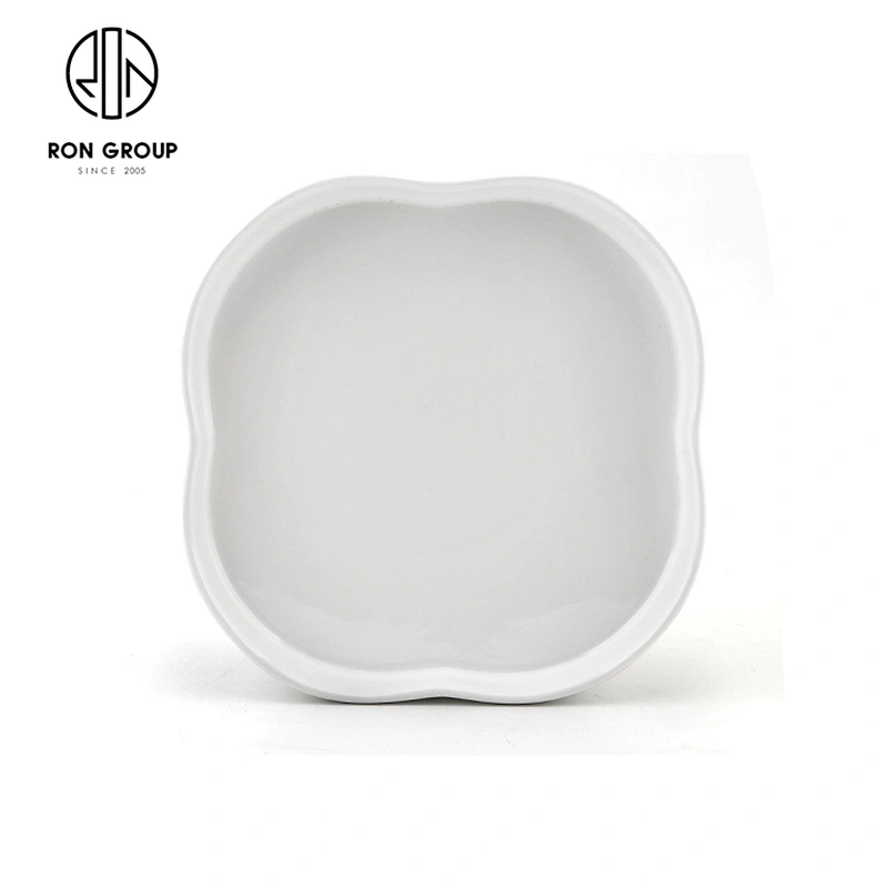 Porcelain Dinnerware White Irregular Fruit Plate For Hotel Restaurant