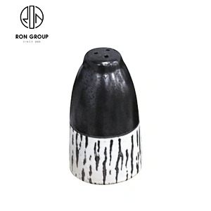 Custom Kitchen Tableware Black Ceramic Oil Vinegar Cup Soy Sauce Bottle