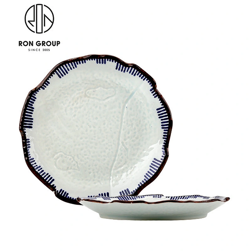 Wholesale 10.5 Inch Round Shape Blue And White Dinner Plates