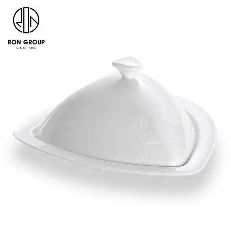 Factory Direct Sales Upscale Ceramic Triangle Soup Bowl With Lid