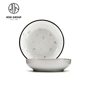 Large Capacity Restaurant Soup White Round Dinner Plates