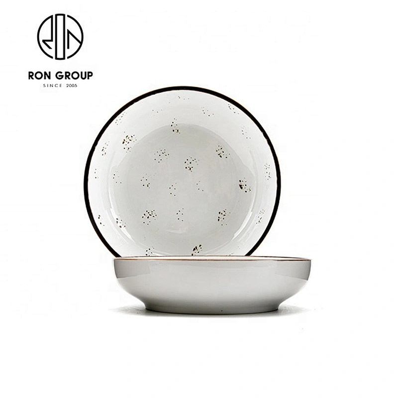 Large Capacity Restaurant Soup White Round Dinner Plates