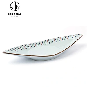 Wide Wavy Edge Rectangular Melamine Restaurant Plates
