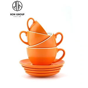 Hot Sale Customize Restaurant Coffee Shop Ceramic Coffee Cup And Plate