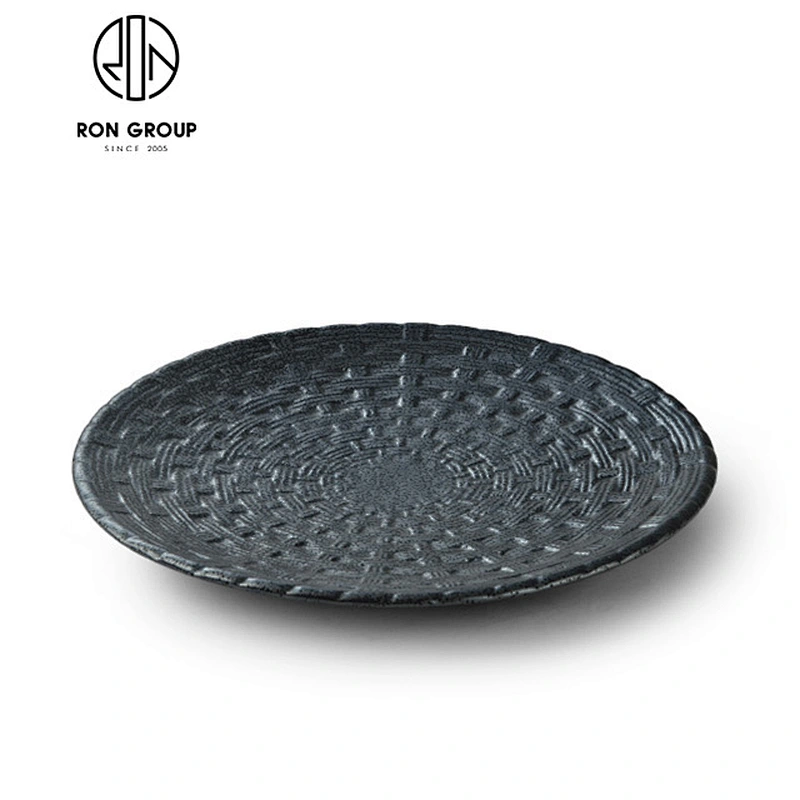 Custom restaurant black boat-shaped dinner plate