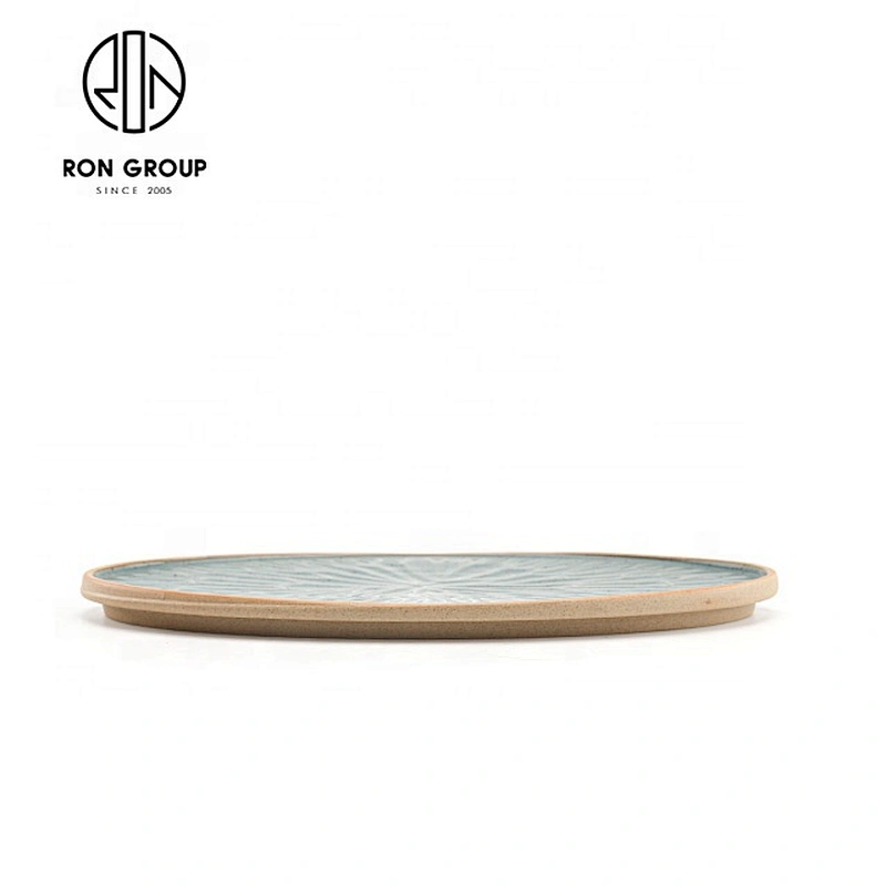 Wholesale Good Quality Restaurant Portable Jasper Leaf Oval Plate