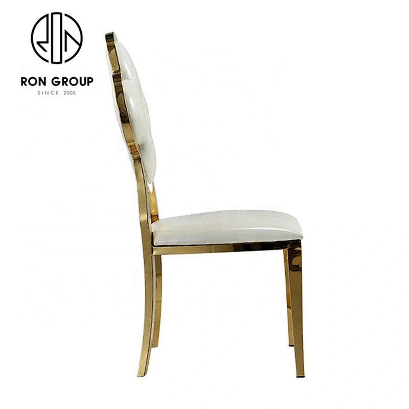 Commercial Lightweight Gold Dining Chairs Stainless Steel