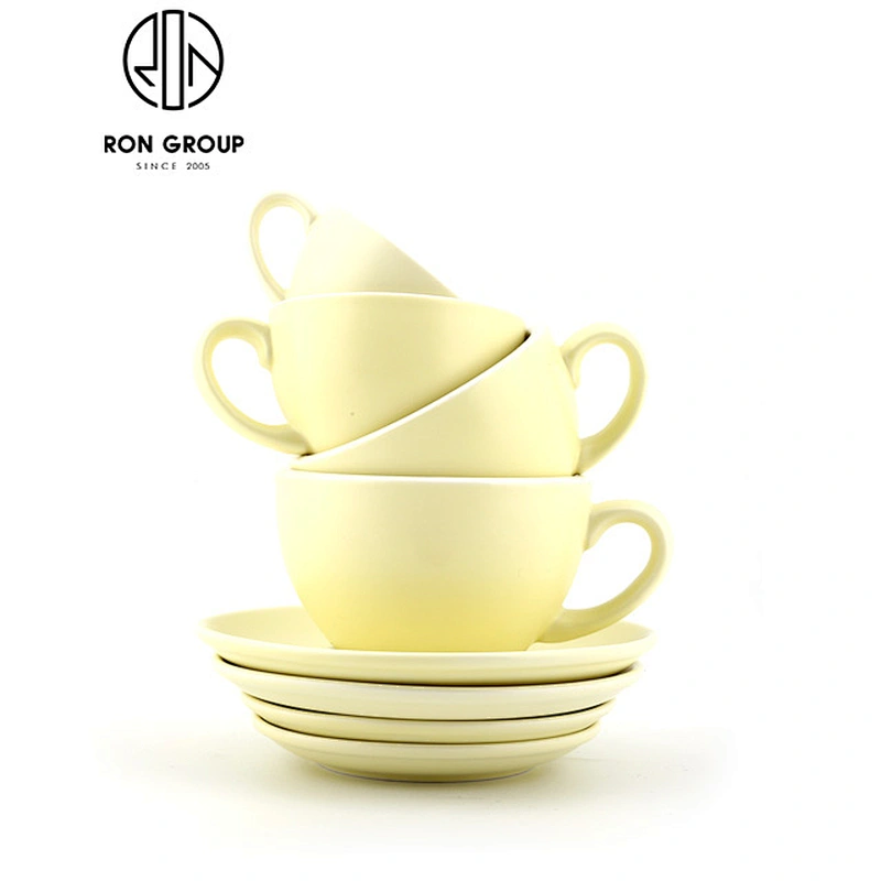 Wholesale Restaurant Coffee Shop Custom Logo White Ceramic Coffee Cup