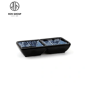 Wholesale Japanese Tableware Black And Blue Melamine Plate