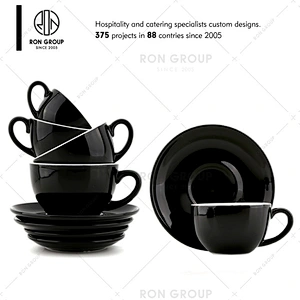 Light Yellow 250ml Custom Ceramic Coffee Cup