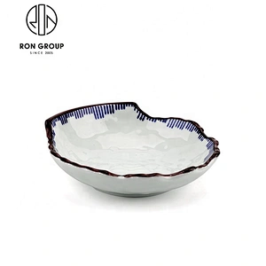 Custom Blue And White Porcelain Restaurant Ceramic Soup Bowl