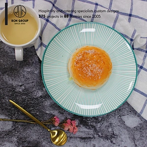 Custom logo ceramic dinner plate porcelain crokery plate