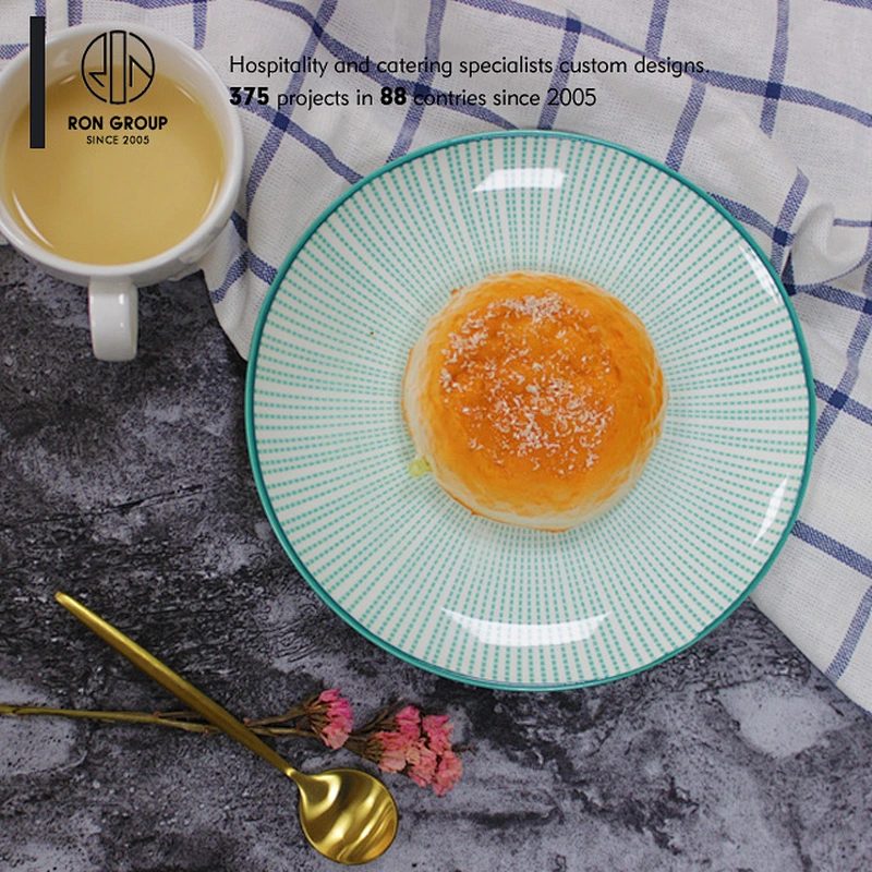 Custom logo ceramic dinner plate porcelain crokery plate