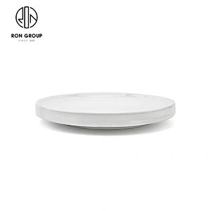 Modern Restaurant Hotel 8 Inch White Porcelain Round Plate For Catering