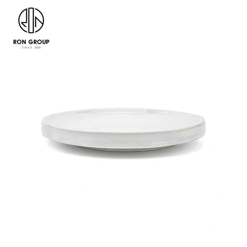 Modern Restaurant Hotel 8 Inch White Porcelain Round Plate For Catering
