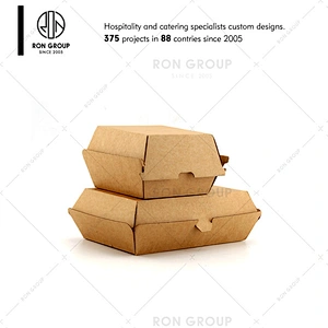 Custom restaurant take away disposable kraft paper food container