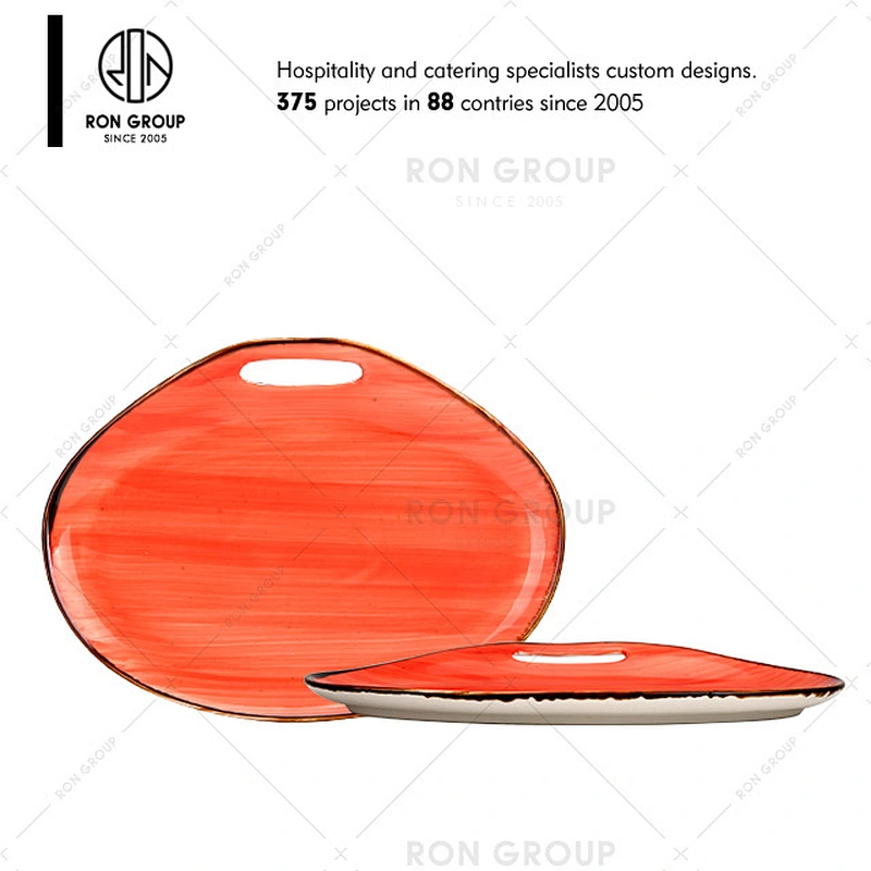 Restaurant Orange Porcelain Soup Serving Bowl