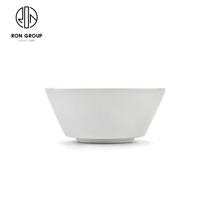 Western Restaurant Hotel 4.5 Inch White Porcelain Soup Rice Salad Bowl