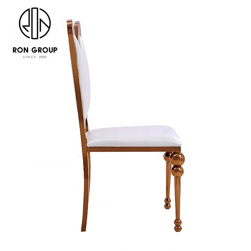 Portable Double Restaurant Stainless Steel Gold Metal Chairs