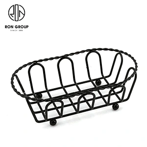 Hot Sale Stainless Steel Black Oval Basket For Home Kitchen Restaurant