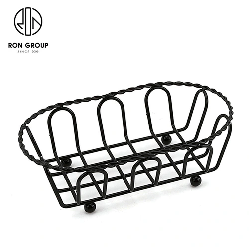 Hot Sale Stainless Steel Black Oval Basket For Home Kitchen Restaurant