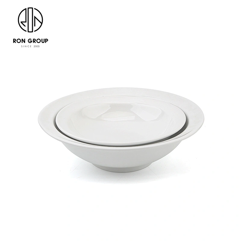Wholesale Restaurant Hotel Tableware 8 Inch White Porcelain Soup Bowl